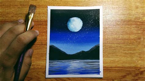 Easy Night Sky Poster Color Painting For Beginners Step By Step