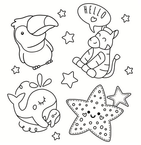 Cute Baby Animals Coloring Pages Easy Print And Color Fun For Kids