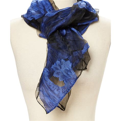 Oussum Navy Blue Fashionable Womens Scarf Soft Silk Neck Wraps For