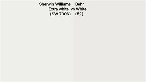 Sherwin Williams Extra White Sw 7006 Vs Behr White 52 Side By Side