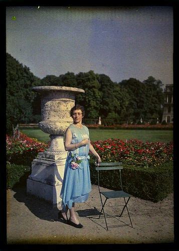 1920s Autochrome Lady In Blue Dress At Versailles Flickr Photo