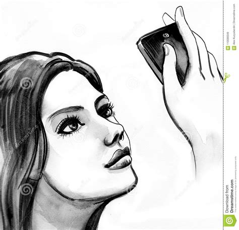 girl taking a selfie stock illustration illustration of taking 110590549