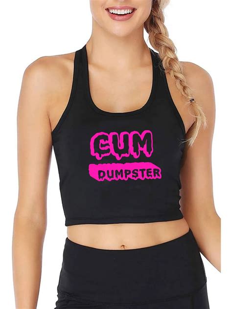 Pink Dumpster Design Sexy Breathable Slim Fit Crop Top Hotwife Fun Flirty Ddlg Bdsm Tank Tops