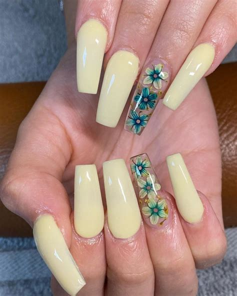 Updated 55 Sunny Yellow Acrylic Nail Designs