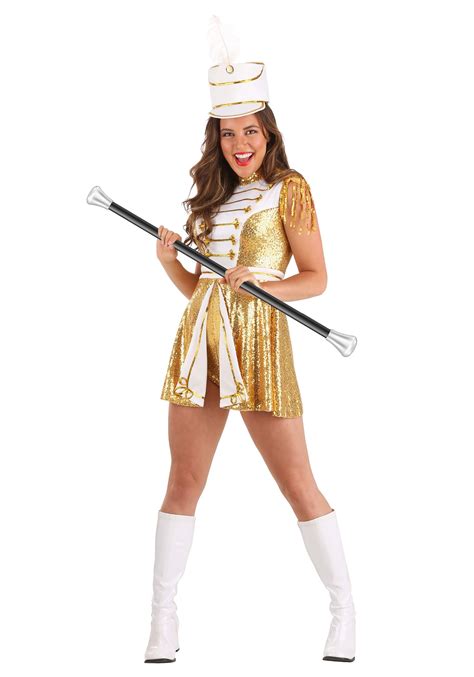 Womens Golden Majorette Marching Band Costume Ubicaciondepersonas
