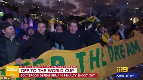 Australia Vs Peru World Cup 2022 Andrew Redmaynes Wife Erupts As Fans Celebrate Socceroos Win