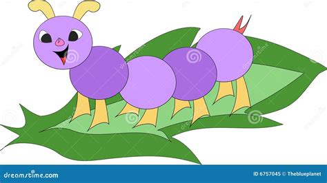 A Purple Caterpillar Cartoon Vector Illustration