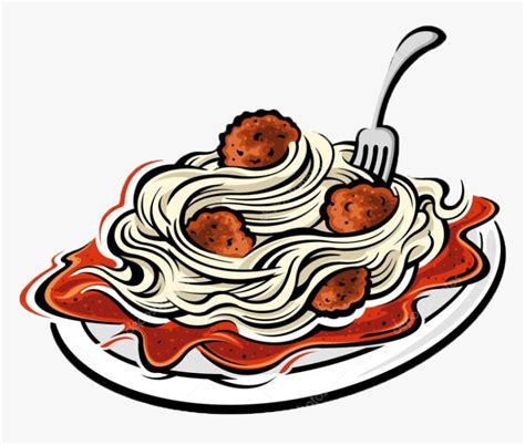 Transparent Spaghetti Clipart Png - Spaghetti And Meatballs Clipart Black And White, Png ...