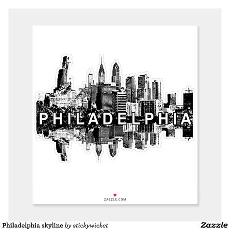 Philadelphia, Pennsylvania skyline Sticker | Zazzle.com | Philadelphia skyline, Philadelphia 