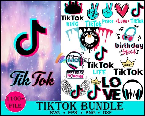 1100 Tik Tok Svg Bundle For Cricut And Silhouette Dxf Svg Png Dxf Eps
