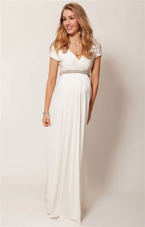 Alessandra Maternity Wedding Gown Long Ivory Maternity Wedding Dresses Evening Wear And