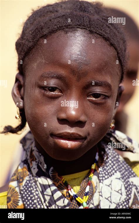 Barkewa Niger West Africa Fulani Girl With Facial Tattoo A Tribal