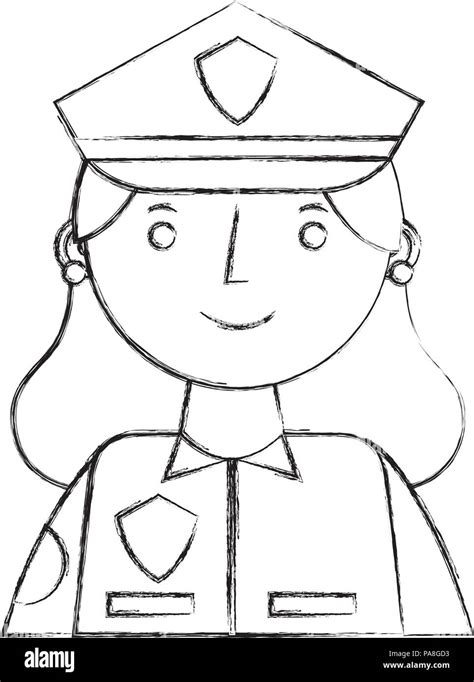 Female Police Officer Art Illustration Stock Vector Images Alamy