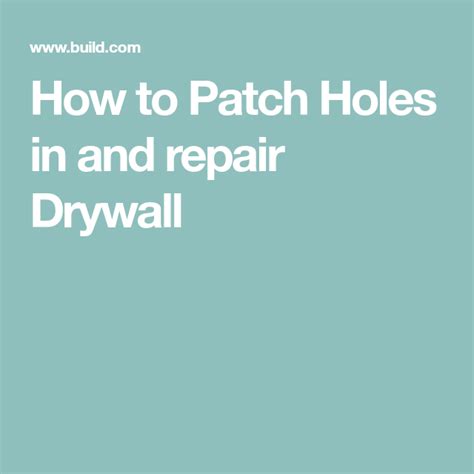 When the hole is fairly small, around an inch or two in size, you can follow these steps to fix it. Drywall Repair: How to Fix a Hole in the Wall | Drywall repair, How to patch drywall, Repair