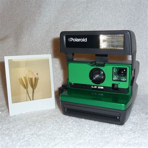two tone green polaroid 600 onestep cleaned tested and etsy polaroid 600 vintage cameras