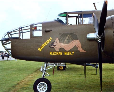 B 25 Mitchell Sarinah Nose Art Airplane Art Aviation Art