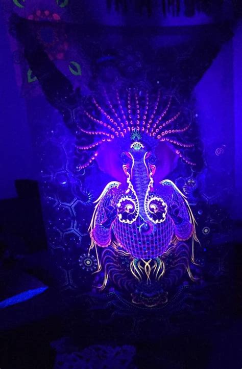 Psy Backdrop Ganesha Uv Active Fluorescent Etsy