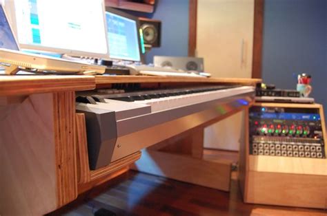 For those who only use a keyboard and headphones, a before you purchase a desk, measure and record the dimensions of your production equipment. DAW desk | Home studio music, Recording studio home