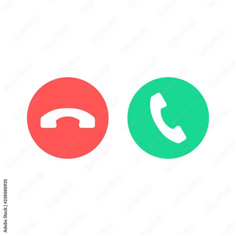 Phone Call Icons Accept Call And Decline Button Green And Red Buttons