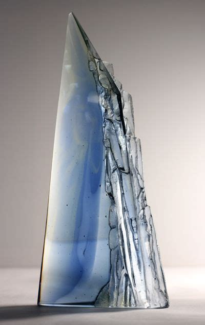 Crispian Heath Steel Blue Cliff With Images Glass Awards Glass Art Glass Art Sculpture