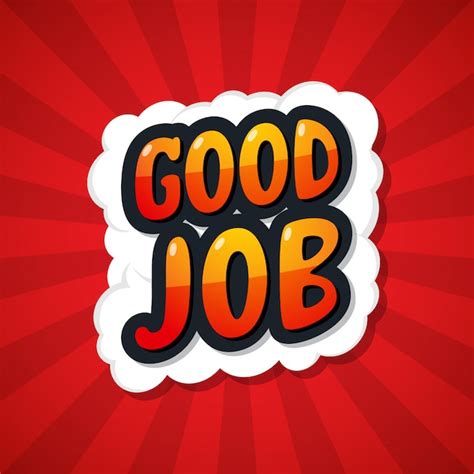 Premium Vector Good Job Message Poster Comic Speech Bubble