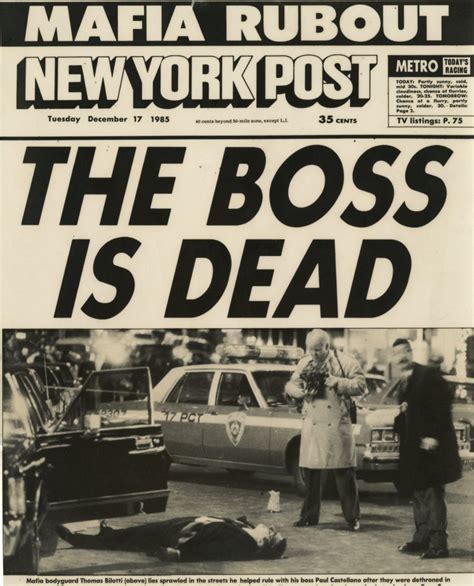 December 16 1985 Paul Castellano And Tommy Bilotti Murdered By