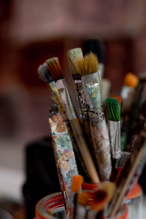 Selective Focus Photography Of Paint Brushes Photo Free Atelier Image