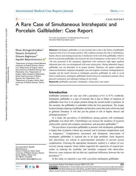 Pdf A Rare Case Of Simultaneous Intrahepatic And Porcelain
