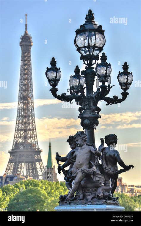 France Europe Travel Paris City Alexander Iii Bridge Detail