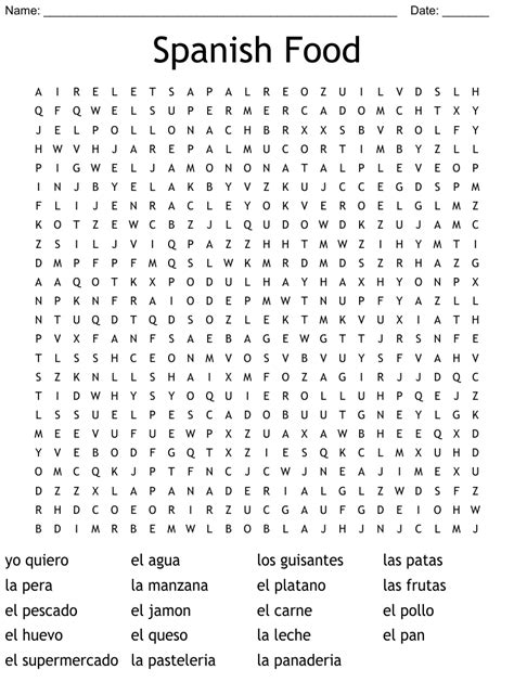 Spanish Word Search Printable Word Search Printable