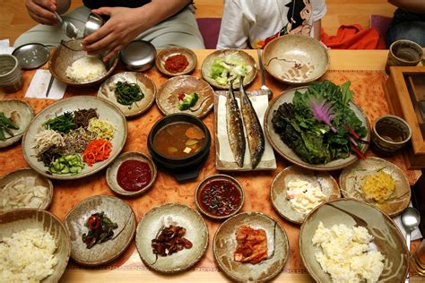 Filekorean Food Bibim Ssambap And Various Banchan 01 Wikimedia