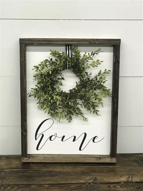 Home Wreath Sign Fancy Farmhouse Wood Craft Patterns Christmas