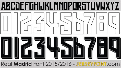 Football Fonts Real Madrid 2015 2016 Jersey Font