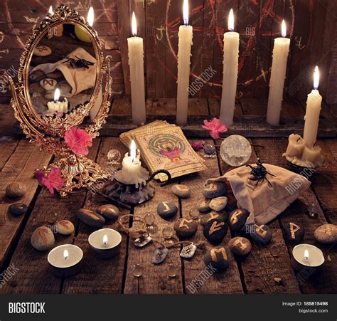 Mystic Ritual Burning Candles Image And Photo Bigstock
