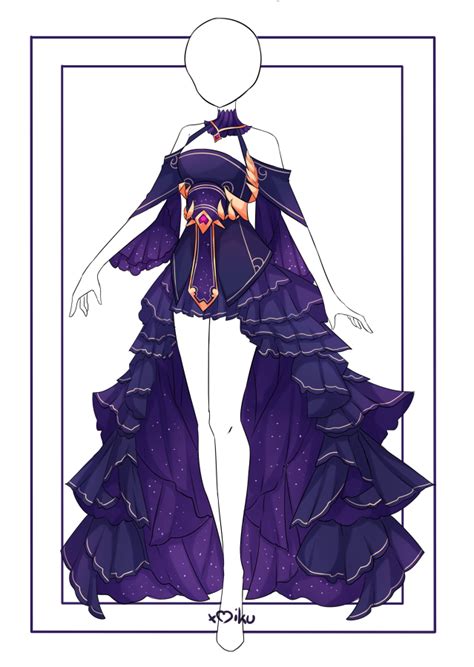 Closed Auction Outfit 514 Lineart By Xmikuchuu On Deviantart Dress