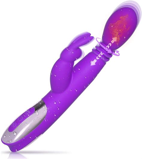 Thrusting Dildo Rabbit Vibrator Adult Sex Toys With Heating Function 3 Thrusting
