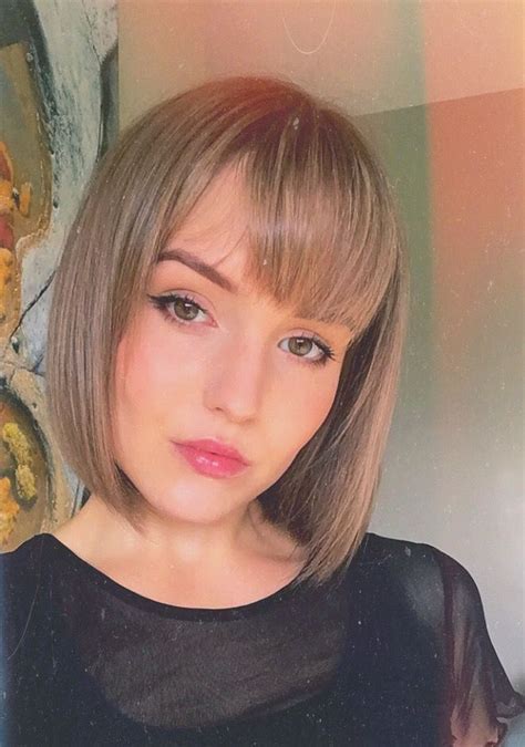 Short Bob With Bangs Light Brown Short Hair Styles Short Bobs With