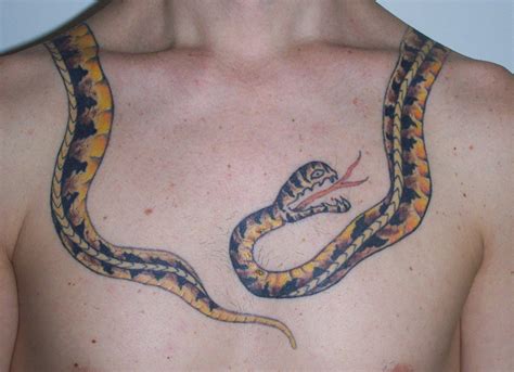 Old School Snake Tattoo Around Neck And Shoulder By Tattoo