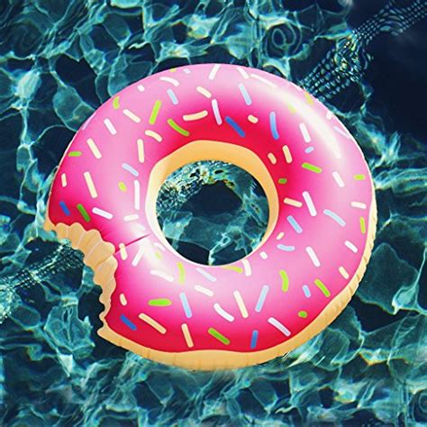 floatie kings huge pink donut pool float inner tube huge strawberry sprinkles inflatables