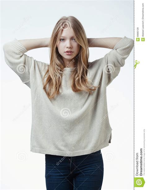 Beautiful Blond Teen Girl Portrait Stock Image Image