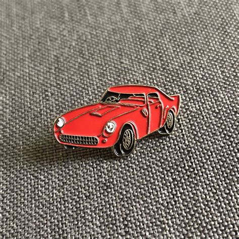 Red Ferrari Pin Vintage Enamel Car Badge Ferrari 250 Gto Etsy Enamel Pin Badge Car Badges