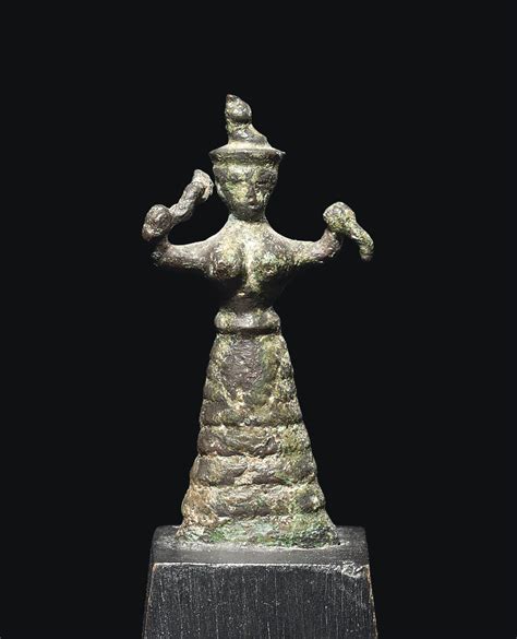A Minoan Bronze Snake Goddess Late Minoan I Circa 1600 1500 Bc