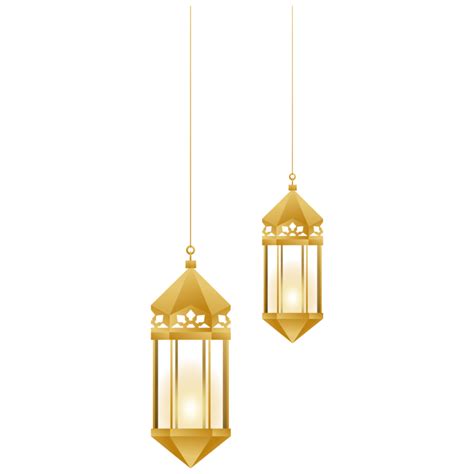 Ramadan Islamic Decoration With Lantern Isolated On Transparent