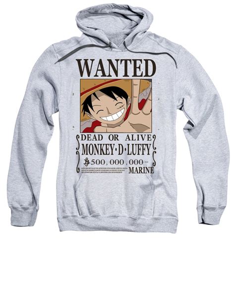 Bounty Luffy Wanted One Piece Adult Pull Over Hoodie For Sale By