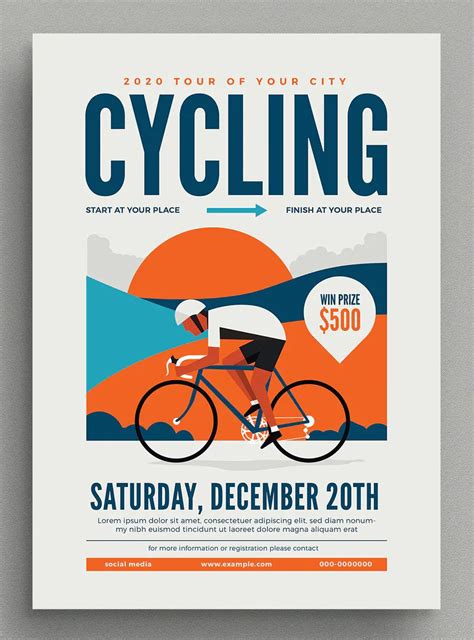 Cycling Event Flyer Template Psd Ai Event Poster Layout Event