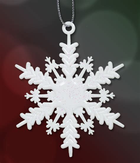 Galleon White Snowflake Ornaments Set Of 96 Mini White Glitter
