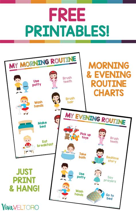 Morning Routine Chart For Kids Free Printable