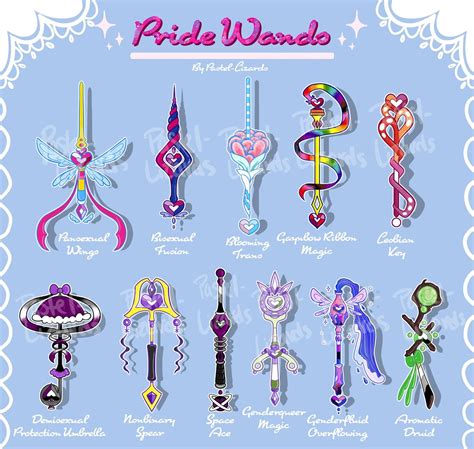 pride wands sticker sheet etsy magical girl aesthetic cute drawings wands