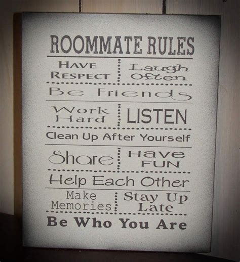 Etsy Senior 201 Roommate Rules Great For Dorm Room At College Or