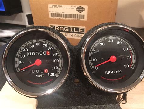 Nos Harley Davidson Combo Speedometer Tachometer 67099 86a Fxds Sp Zero